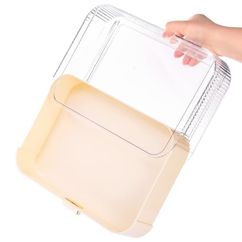 Organizador de maquillaje transparente con cajón, vitrina de