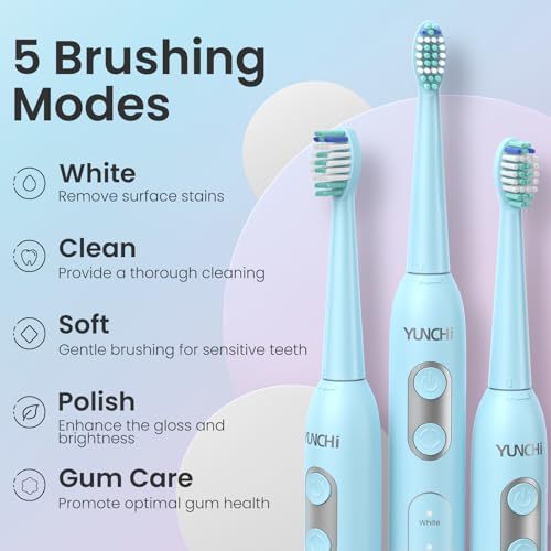 YUNCHI Cepillo de dientes eléctrico sónico, cepillo de dient