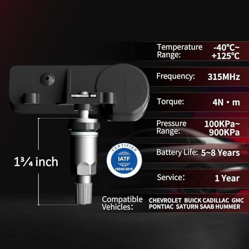 Marsflex Sensores TPMS aptos para GM, 4 sensores de presión