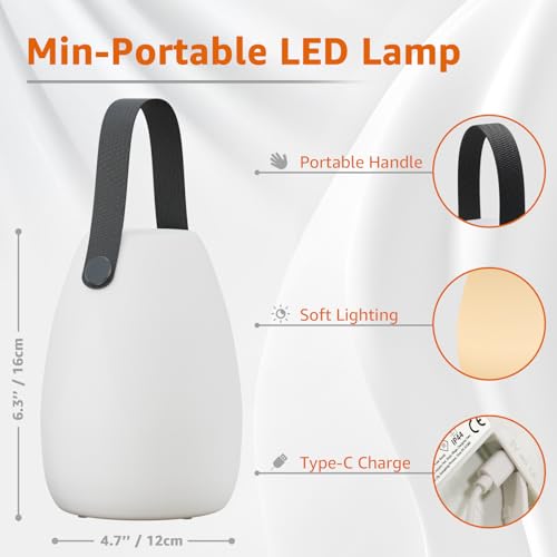 uuffoo Lámpara de mesa portátil para interior/exterior, reca