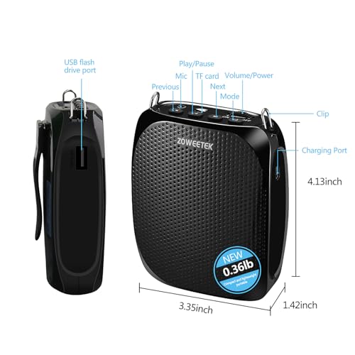 ZOWEETEK Amplificador de voz original para profesores con 2