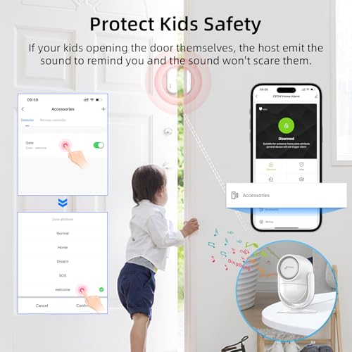CPVAN Sistema de alarma WiFi para el hogar con sensor de mov