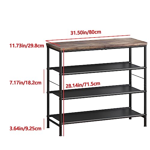 Zapatero organizador de 4 niveles de metal con tablero indus