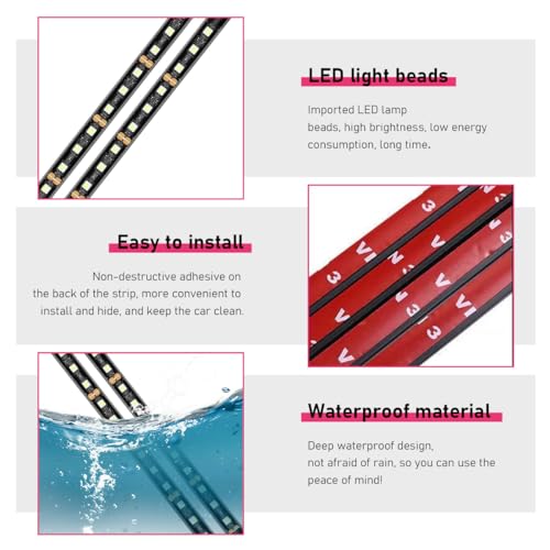 Tira de 24 luces led RGB para auto, luces neón para atmósfer