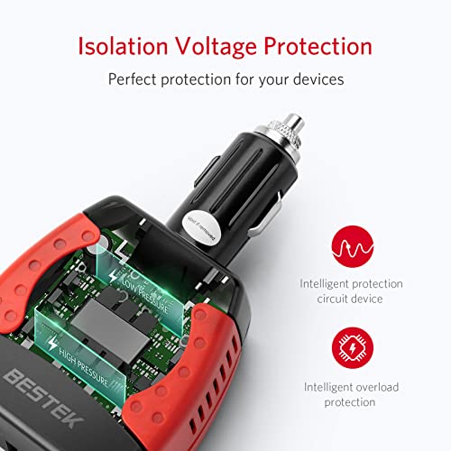BESTEK Inversor de corriente de 150 W, convertidor de voltaj