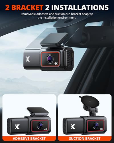 Kingslim D6-4K Dual Dash Cam - WiFi y GPS 4K frontal y 1080P