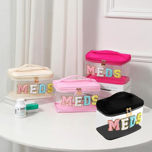 Bolsa de maquillaje de medicina transparente con letras de c