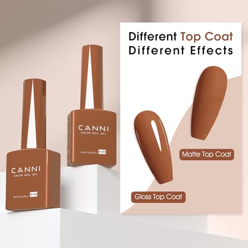 CANNI Esmalte de uñas de gel marrón, 1 unidad de esmalte de