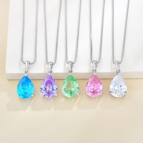 YL Collar de lágrima de plata de ley 925 con colgante solita