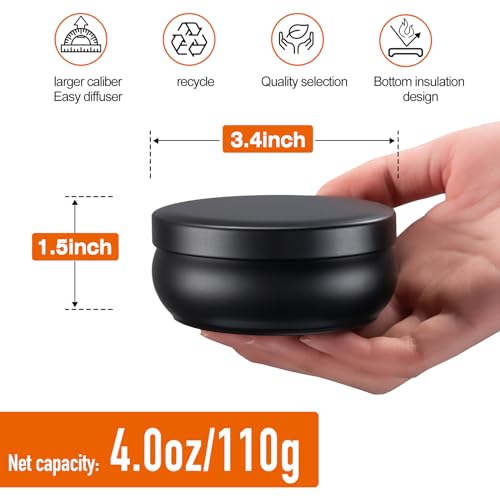 Paquete de 24 latas de velas de 4 onzas, color negro mate de