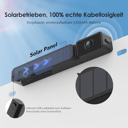 Cámara solar inalámbrica de respaldo con monitor 1080P de 5