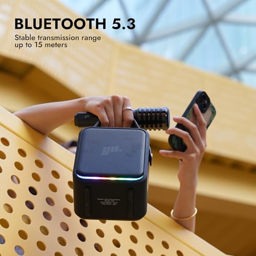 YLL Máquina portátil de karaoke Bluetooth: altavoz potente d