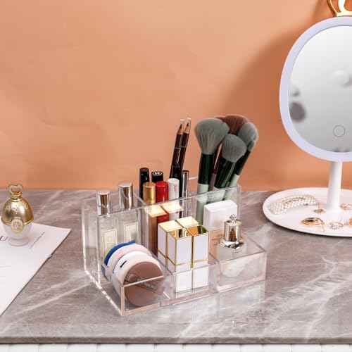 Yesesion Organizador de maquillaje transparente para tocador