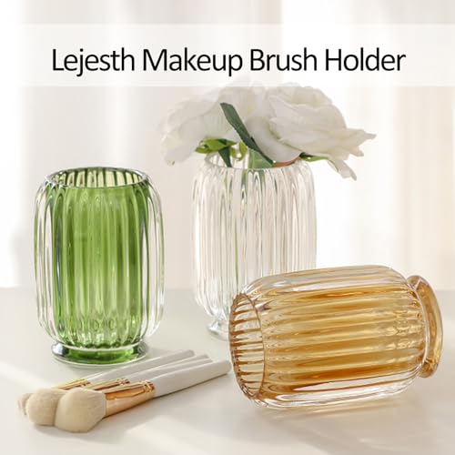 Organizador de brochas de maquillaje de cristal, soporte par