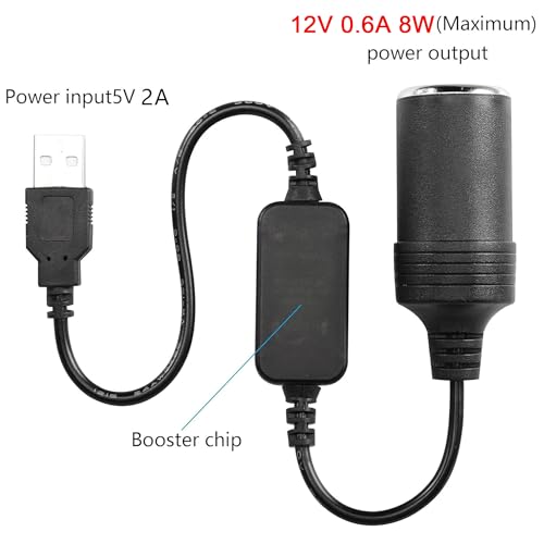 CERRXIAN Cable de alimentación USB A macho de 1 pie a 12 V 8