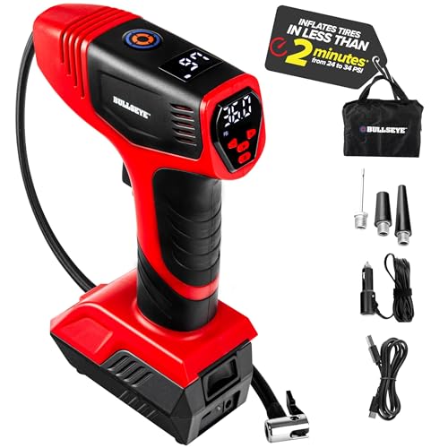 BULLSEYE PRO - Inflador de neumáticos con manómetro, compact