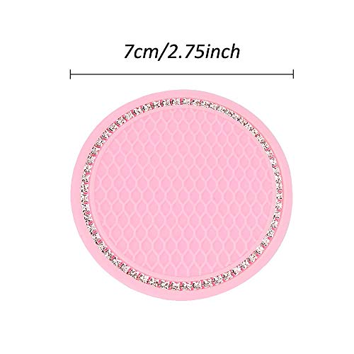 Juego de 2 posavasos de cristal brillante de 2.75 pulgadas p