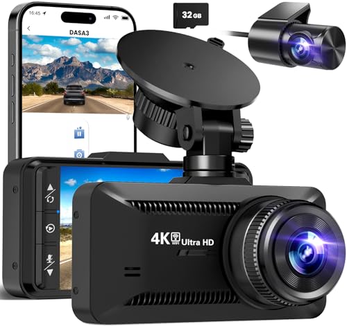 Cámara de tablero frontal y trasera 4K/1080P, cámara de tabl