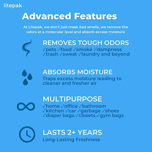 Litepak Bolsas absorbentes de olores – 4 bolsas XL – Elimina