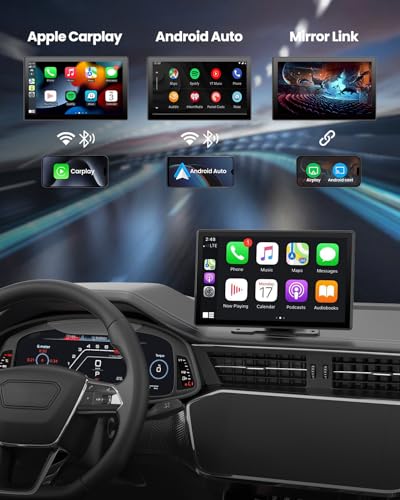 Pantalla inalámbrica CarPlay: estéreo portátil de 9 pulgadas