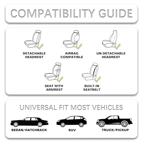 Juego de fundas de cuero para asiento delantero de automóvil
