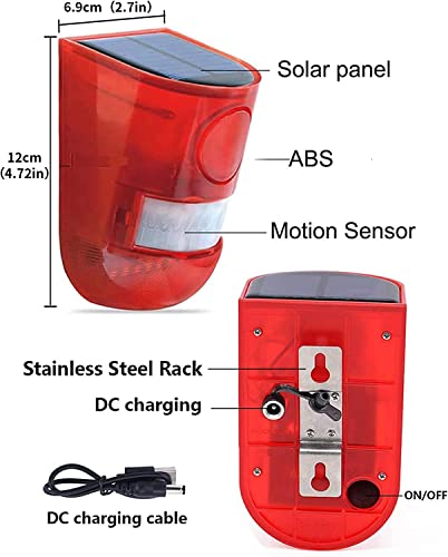 ChunHee Alarma solar de sonido y luz para exteriores, sensor