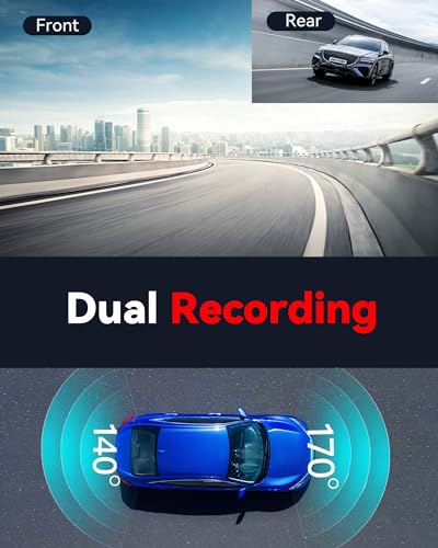 REDTIGER F7N 4K Dual Dash Cam con tarjeta de 64 GB, WiFi GPS