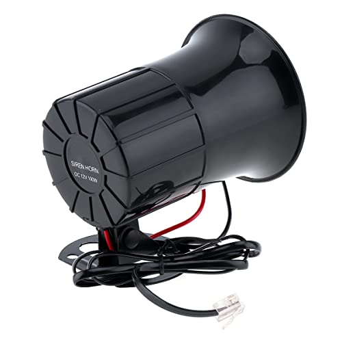 Bocina de sirena de alarma con cable, 100 W 12 V 6 sonido co