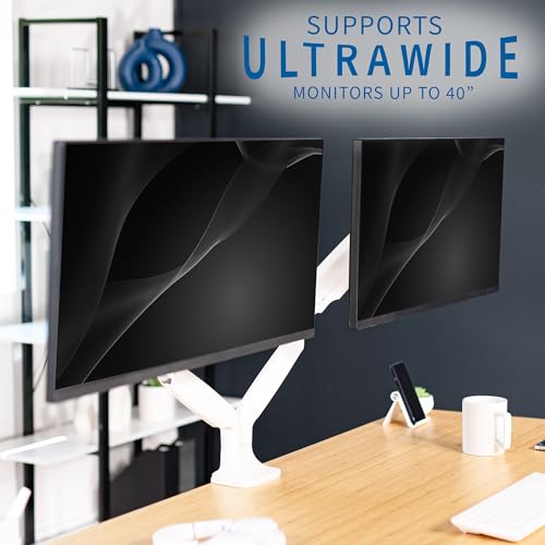 VIVO Brazo de monitor doble de aluminio de alta calidad para