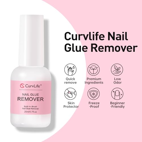 Curvlife Pegamento removedor de pegamento de uñas multifunci