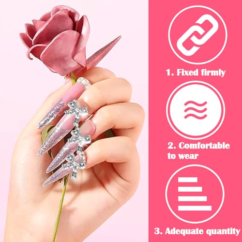 Nail Charms for Nails Accessories,3D Metal Star Nail Charms