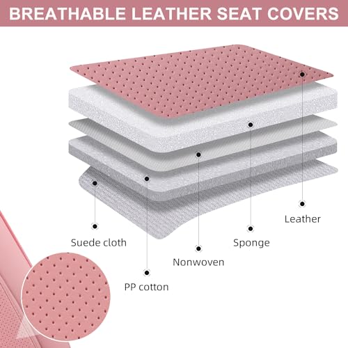 Fundas de asiento de coche color rosa, par de fundas de asie