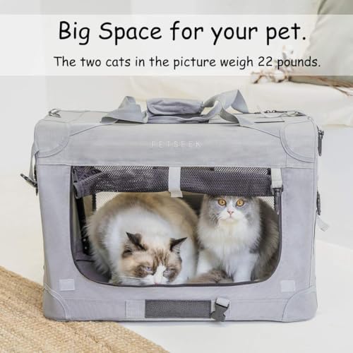 Transportador de gatos extra grande con ruedas plegable para