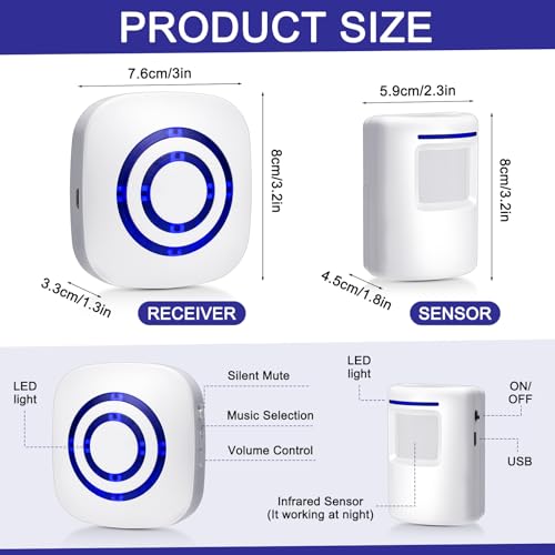 Alarma con sensor de movimiento, alarma inalámbrica, detecto