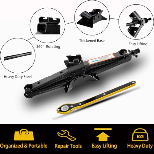 Kit de gato de automóvil de 2 toneladas para automóvil, kit