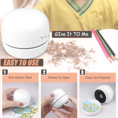 YUNYILAN Aspirador de escritorio con recarga USB, mini aspir