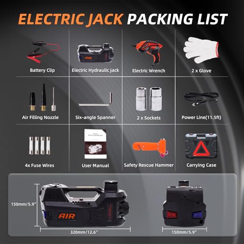 STANDTALL Kit de gato eléctrico de 5 toneladas y 12 V con ll
