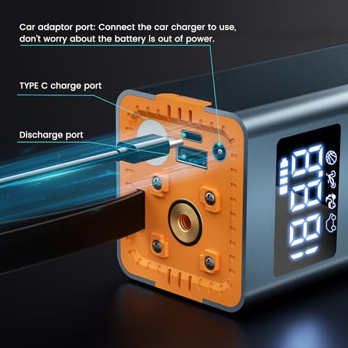 Inflador de neumáticos, compresor de aire portátil de 12 V C