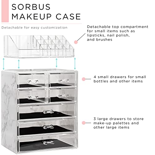 Sorbus Organizador de maquillaje cosmético transparente, alm