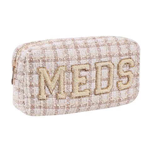 Bolsa MEDS personalizada de felpilla con parche de letras, b