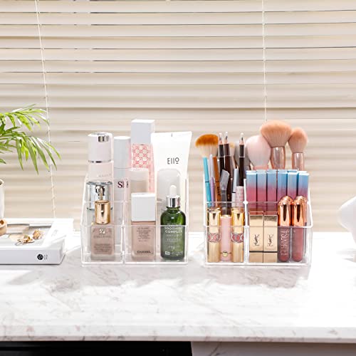 Yesesion Organizador de maquillaje transparente con 5 compar