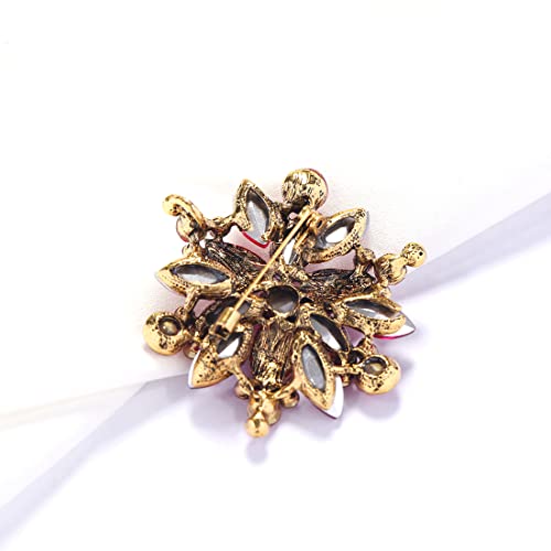YOQUCOL Broche con forma de flor de diamantes de imitación d