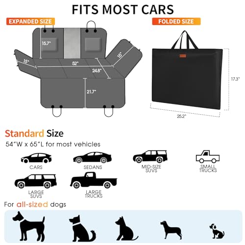 Funda de asiento de coche para perro, parte inferior dura, 1