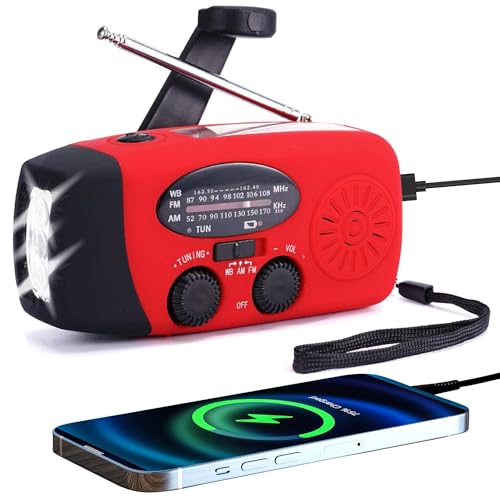 Radio meteorológica FM/AM/NOAA con manivela autoalimentada s