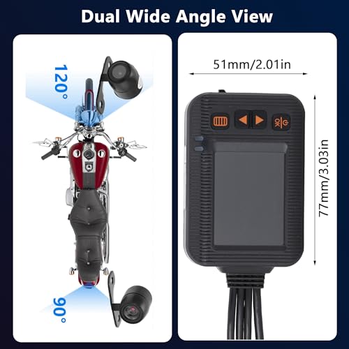 Fydun Cámara de salpicadero de motocicleta, 2 pulgadas, grab