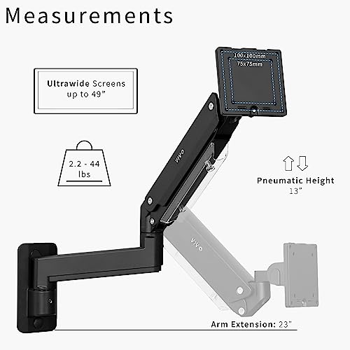 VIVO Brazo de monitor de aluminio de alta calidad para panta