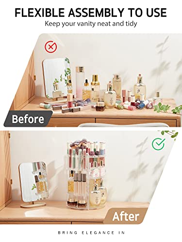 Syntus Organizador de maquillaje giratorio de 360°, soporte