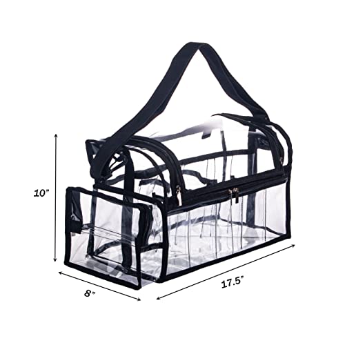 Bolsa grande profesional profesional de PVC transparente par