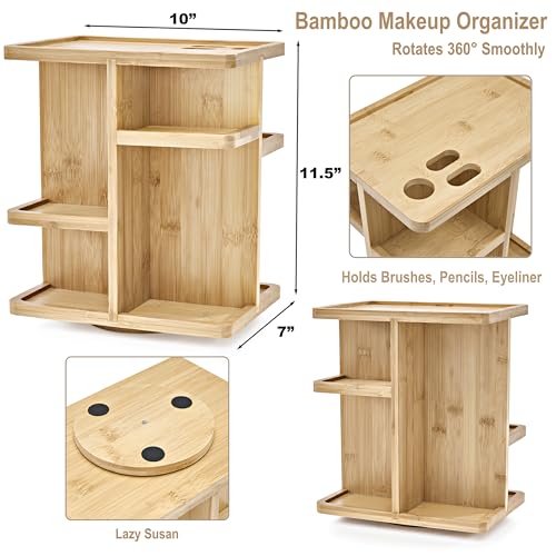 Sorbus Organizador de maquillaje de 360°, carrusel de almace