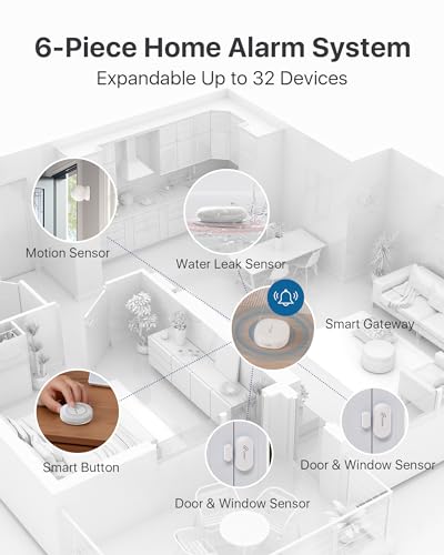 Sistema de seguridad inalámbrico para el hogar, 6 piezas de